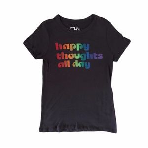 NEW Chaser Happy Thoughts All Day T Shirt Rainbow